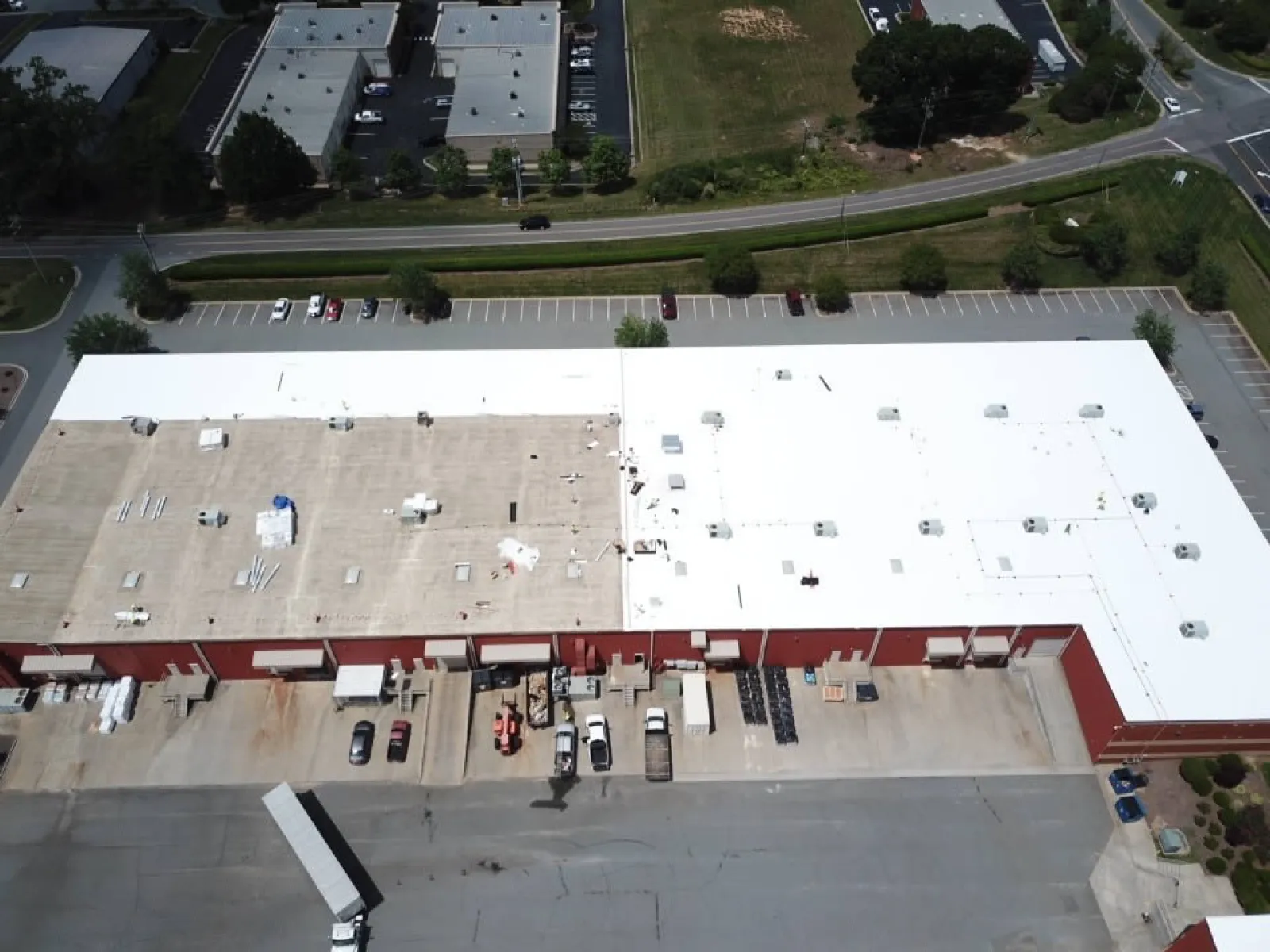aerial view of a large building