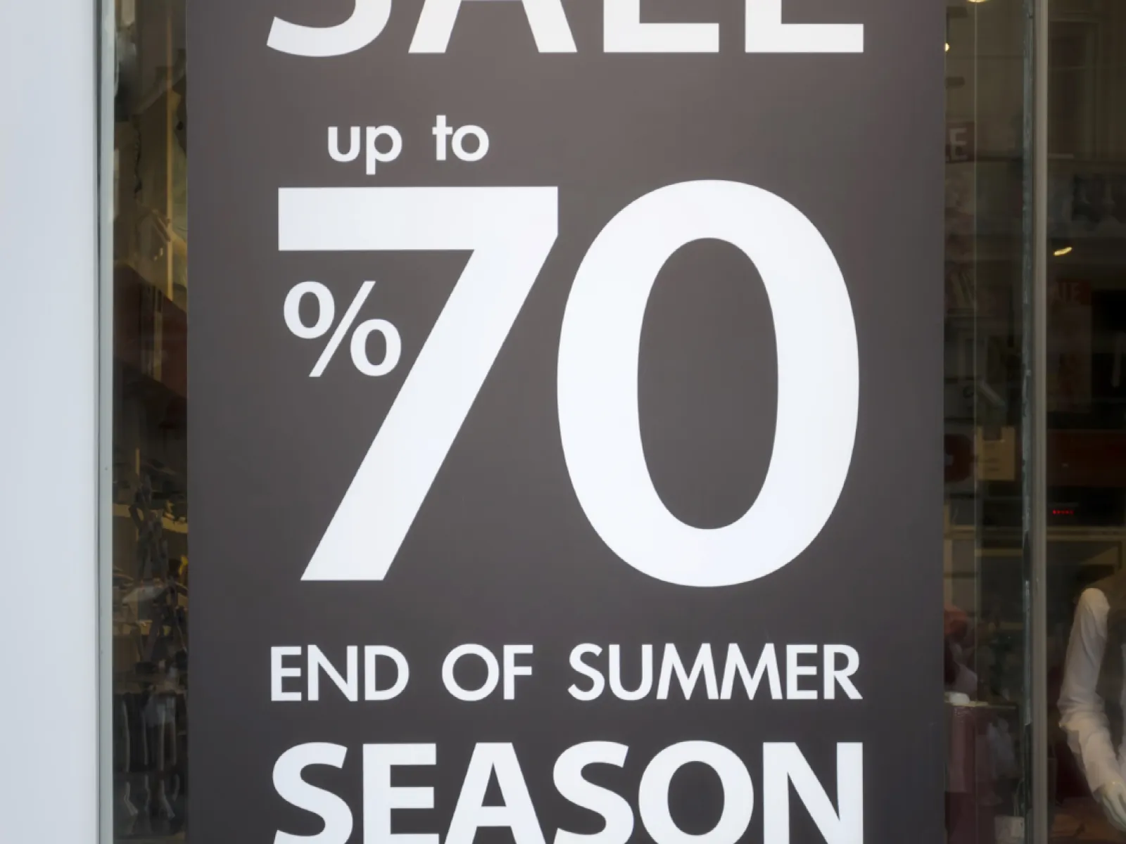 a sign on a window