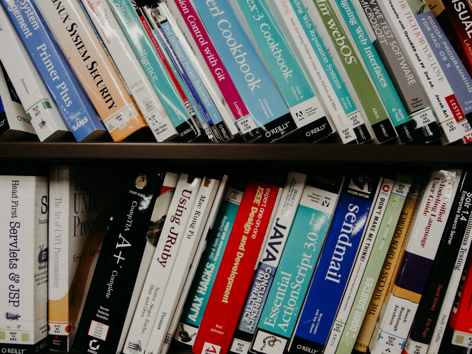a shelf of books