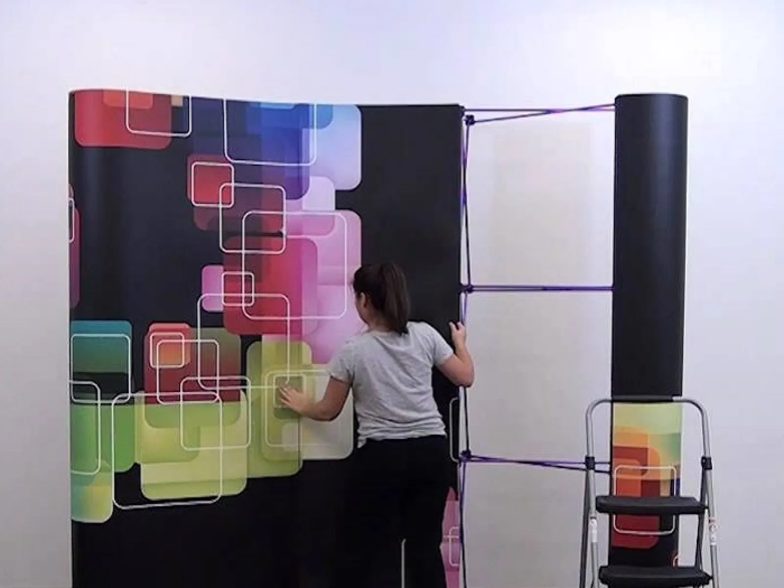 a person painting a wall