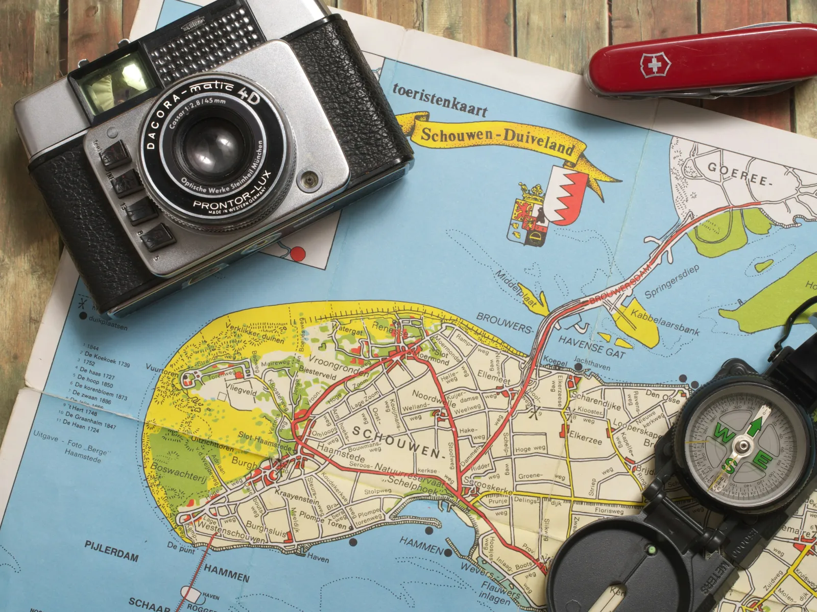 a camera on a map