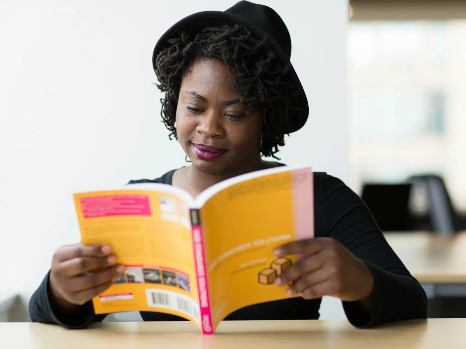 a person reading a book