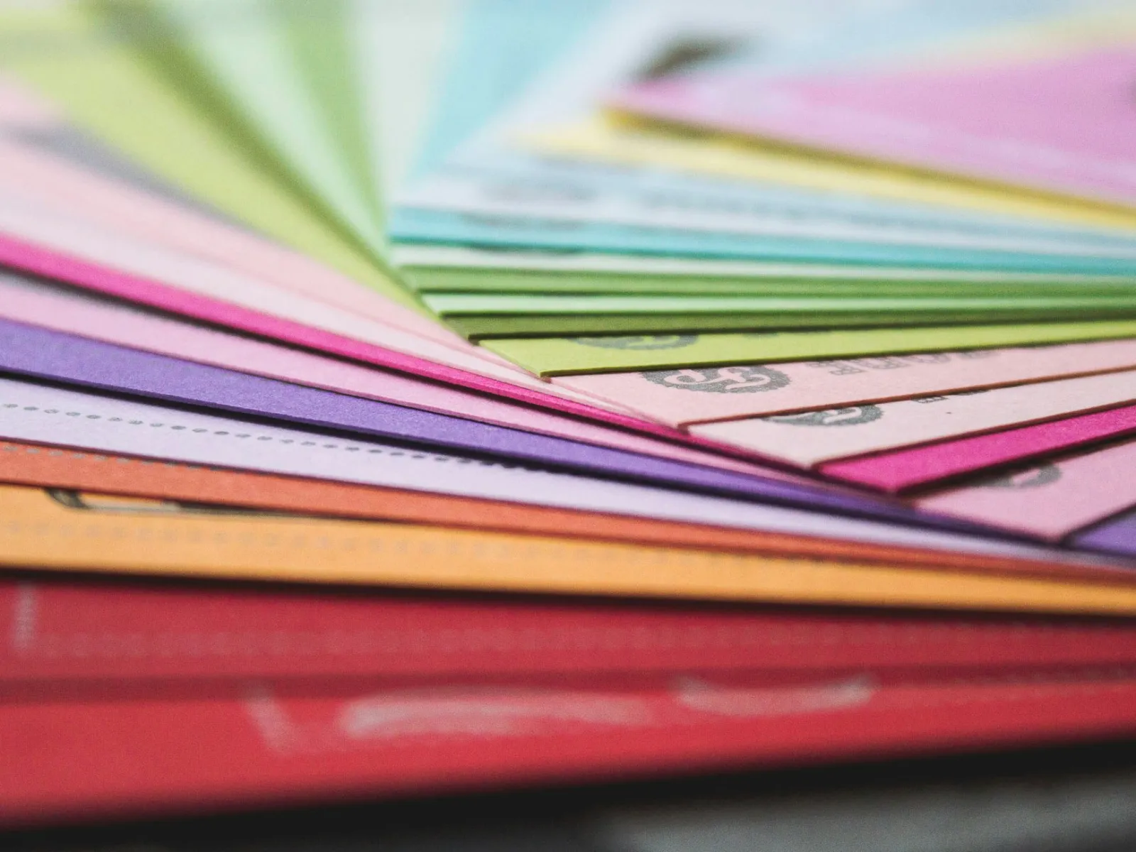 a close-up of a stack of files