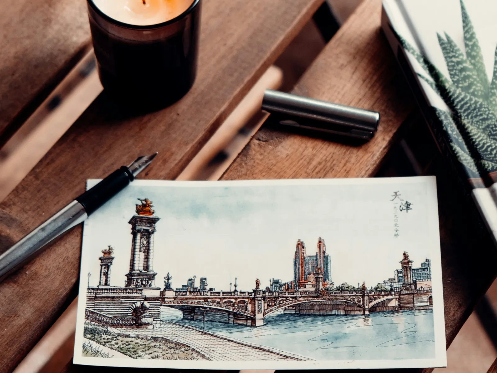 a drawing on a table