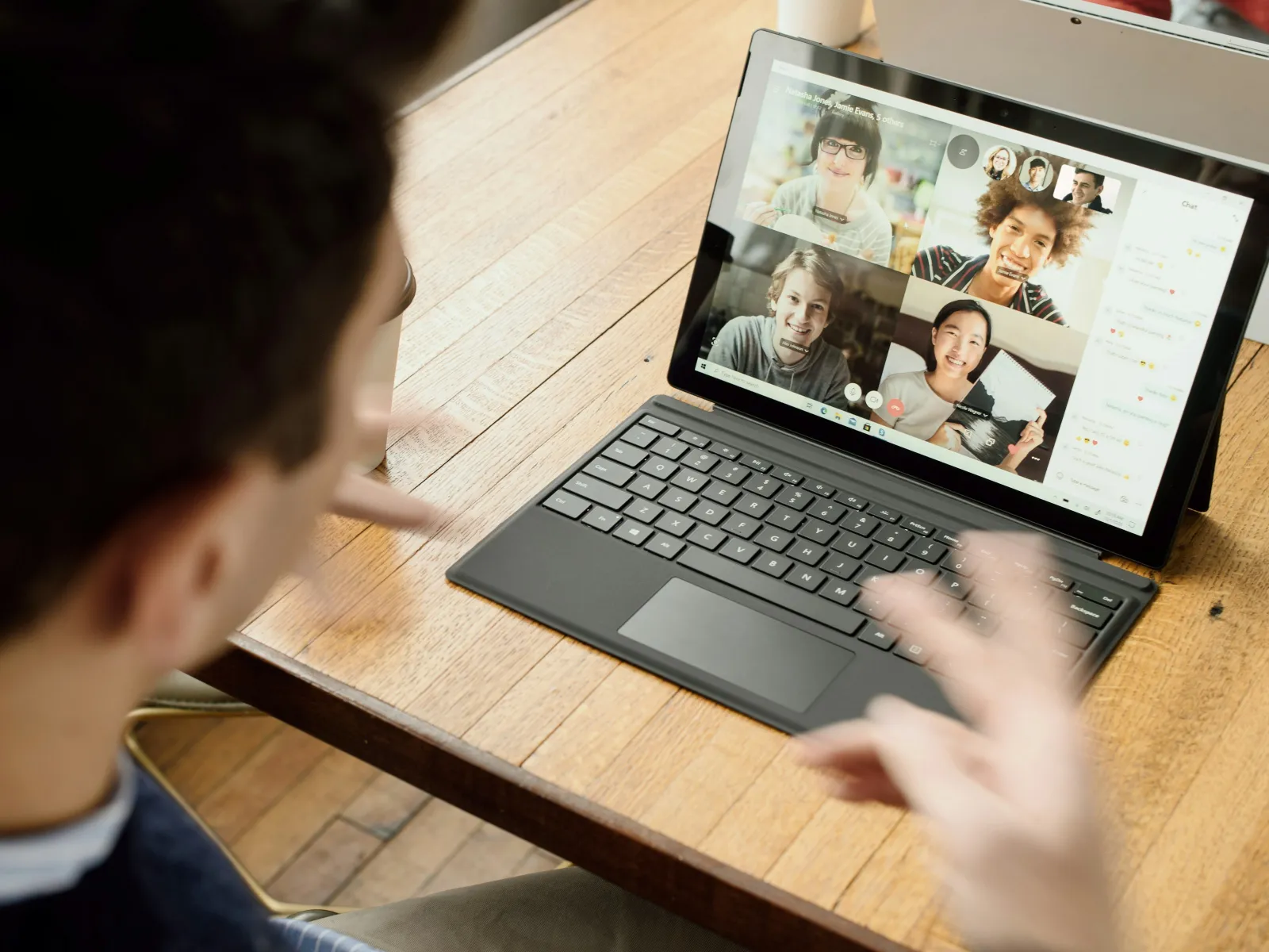 a person using a laptop