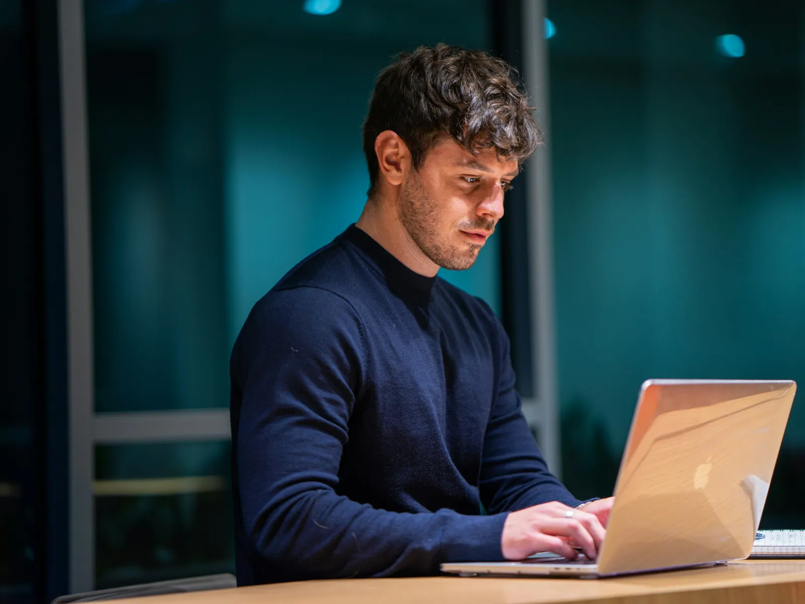 a man using a laptop