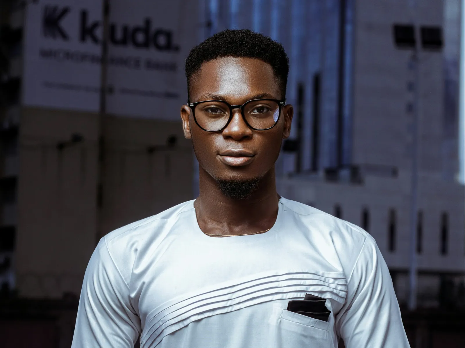 a man wearing glasses