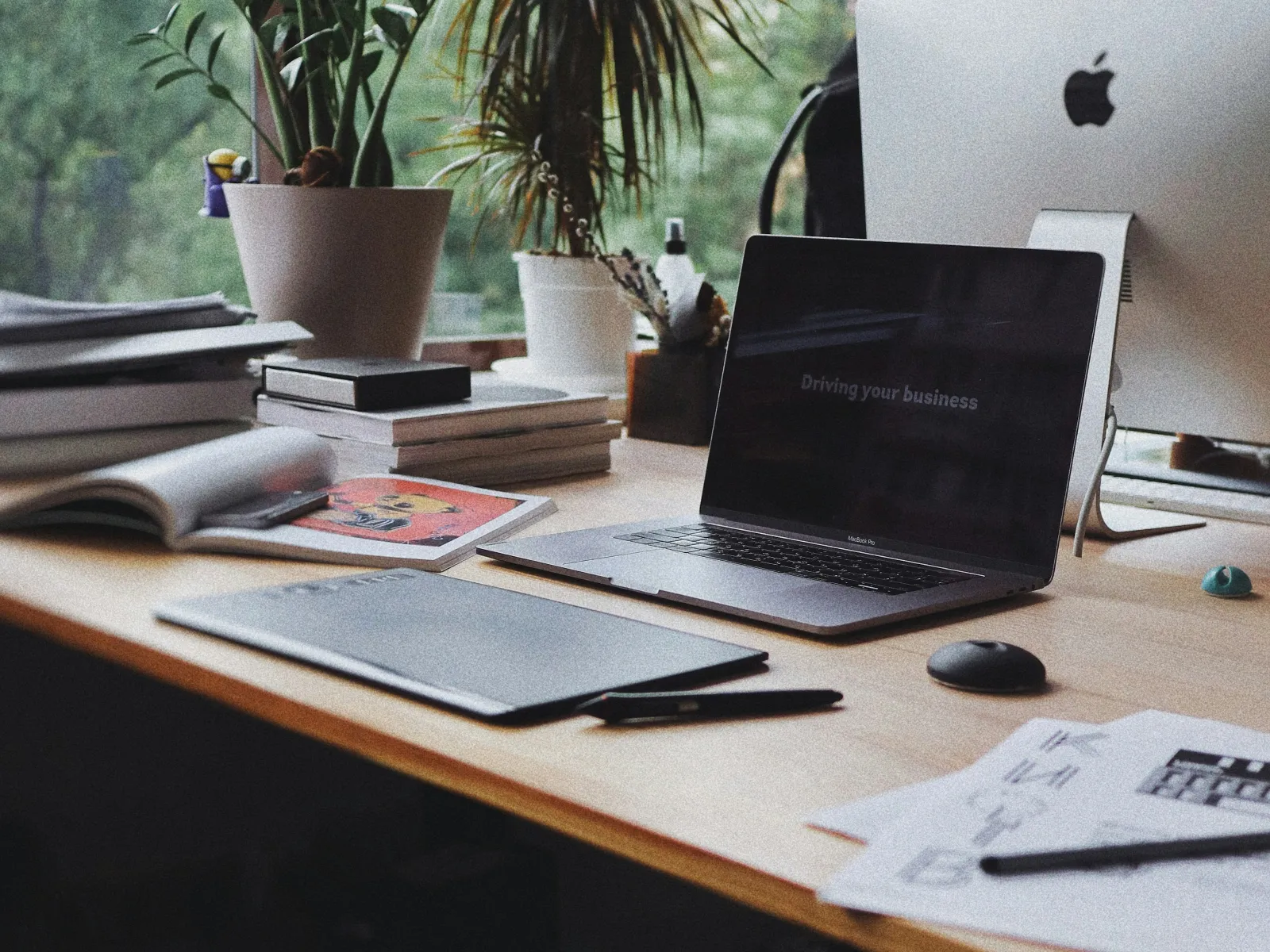 a laptop on a desk