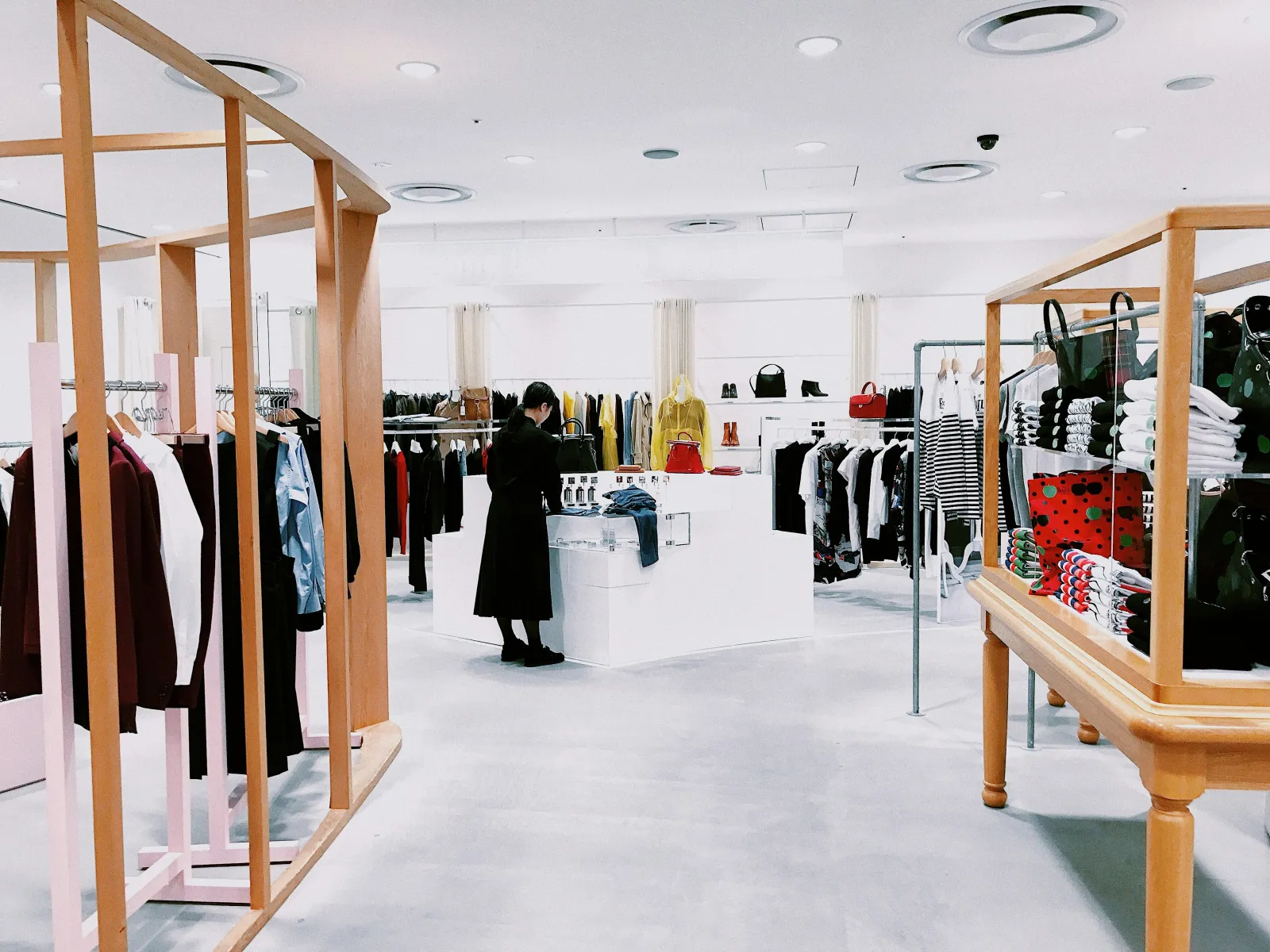 a person in a clothing store