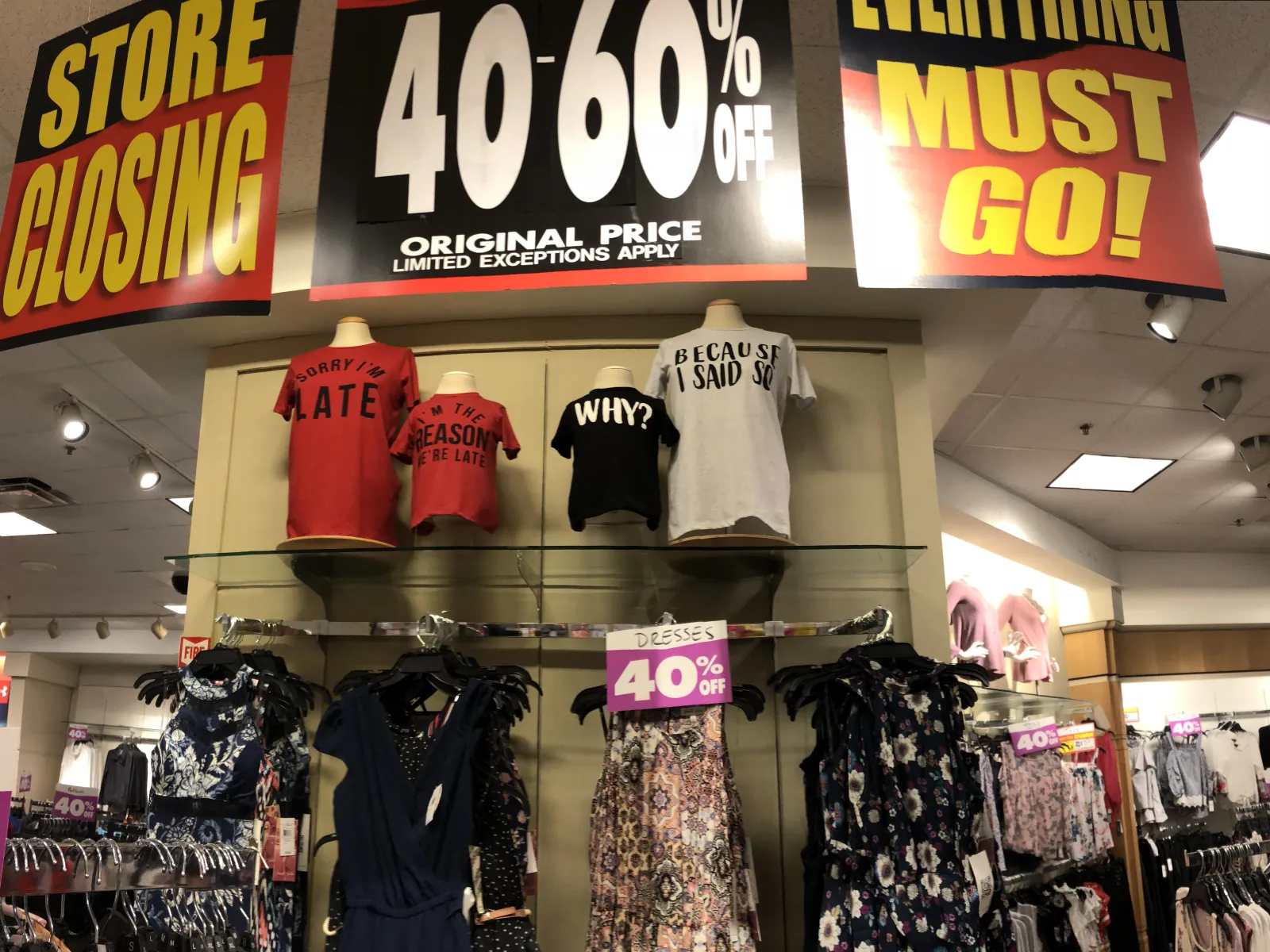 a store with a variety of clothing