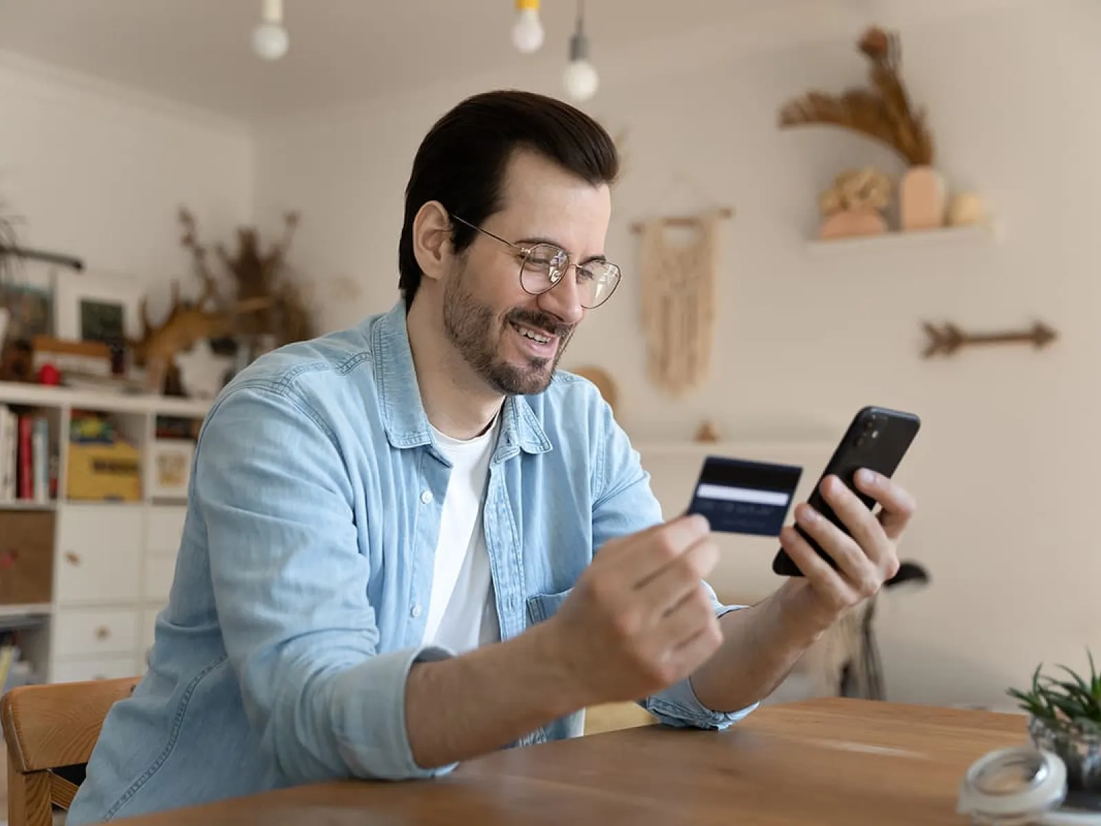 a man holding a phone