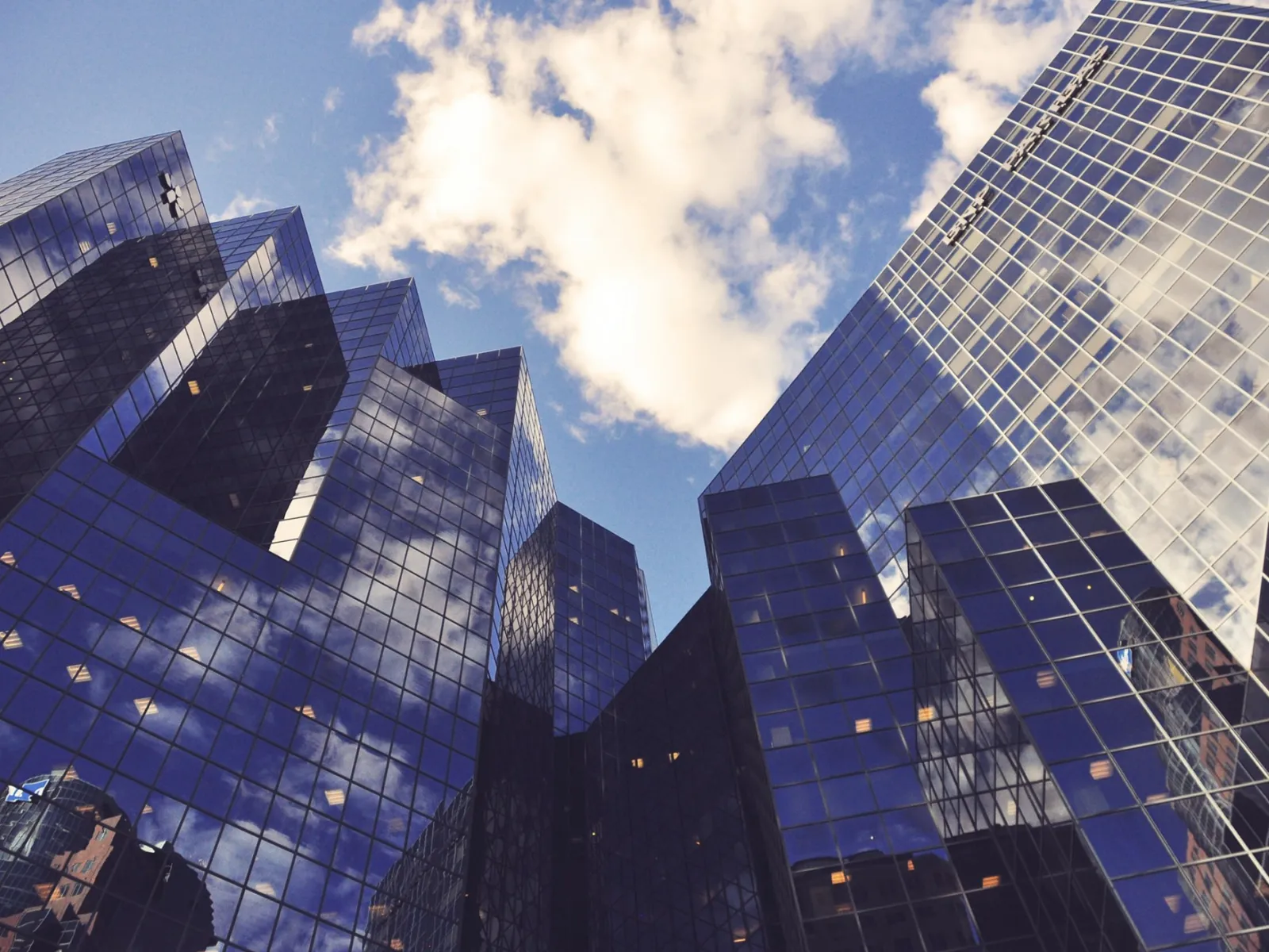 a few skyscrapers in a city