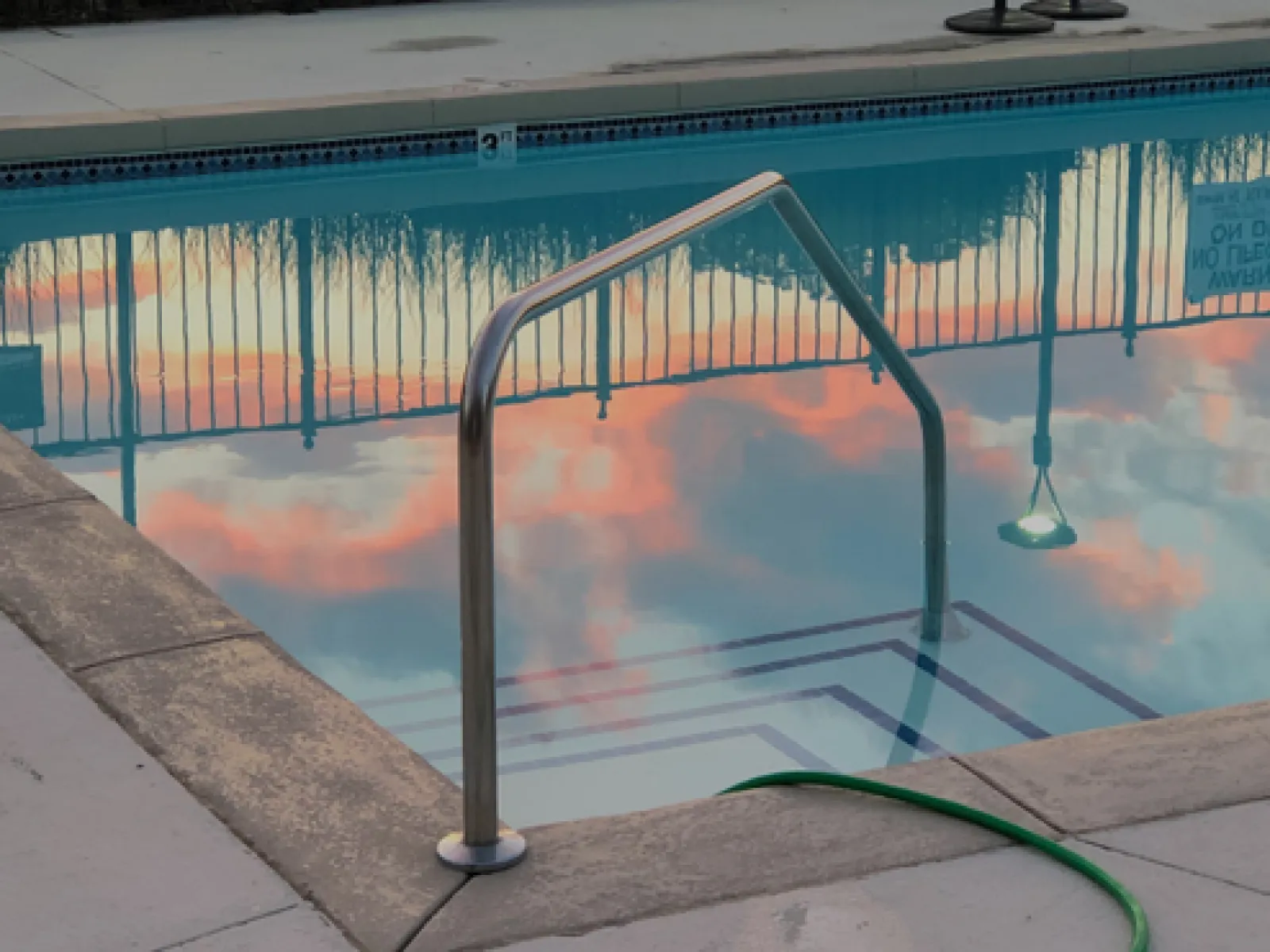a pool with a hose