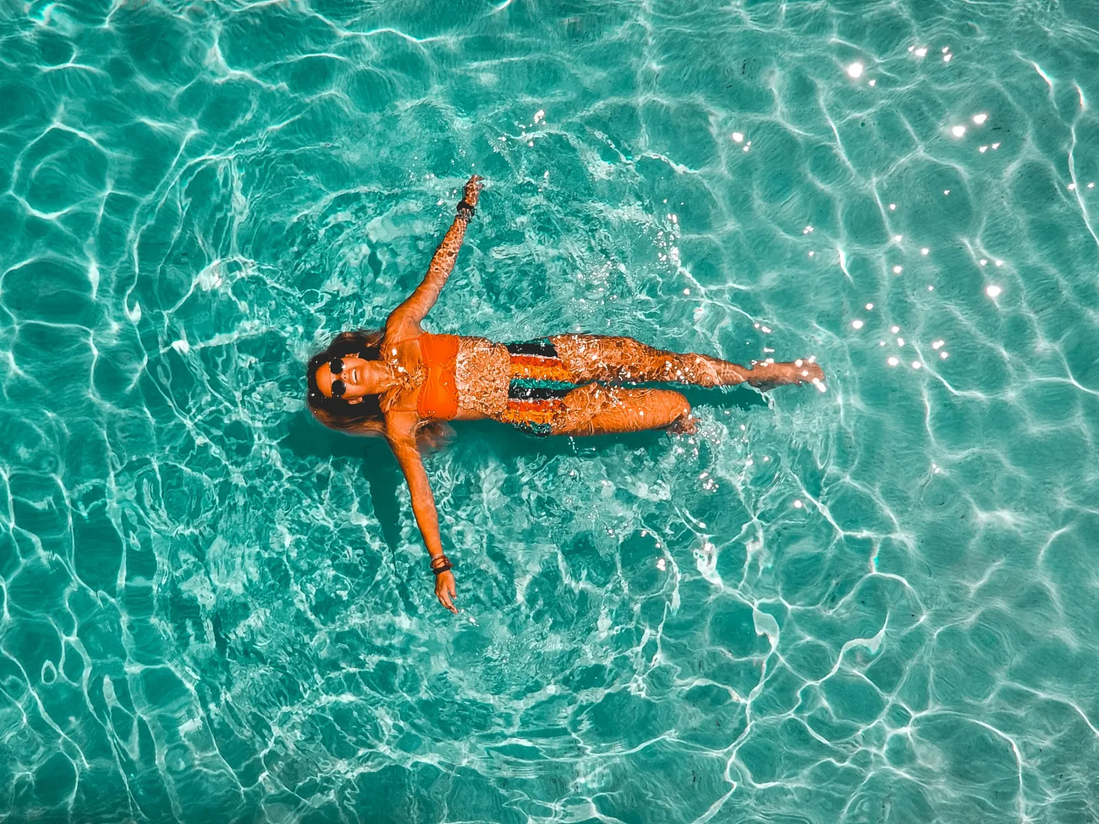 a person in a pool