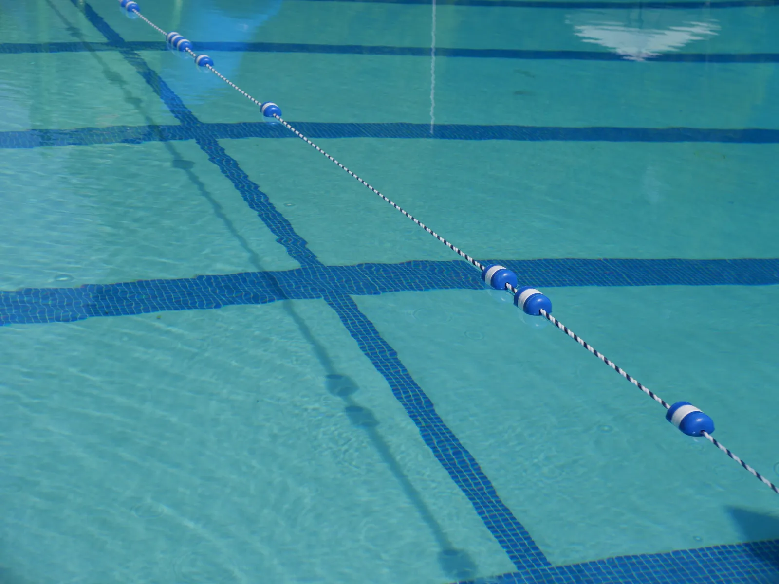 a pool with balls on it