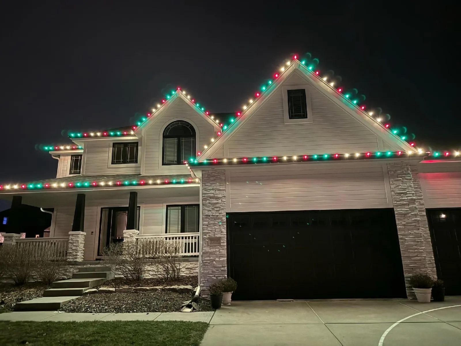 a building with lights on