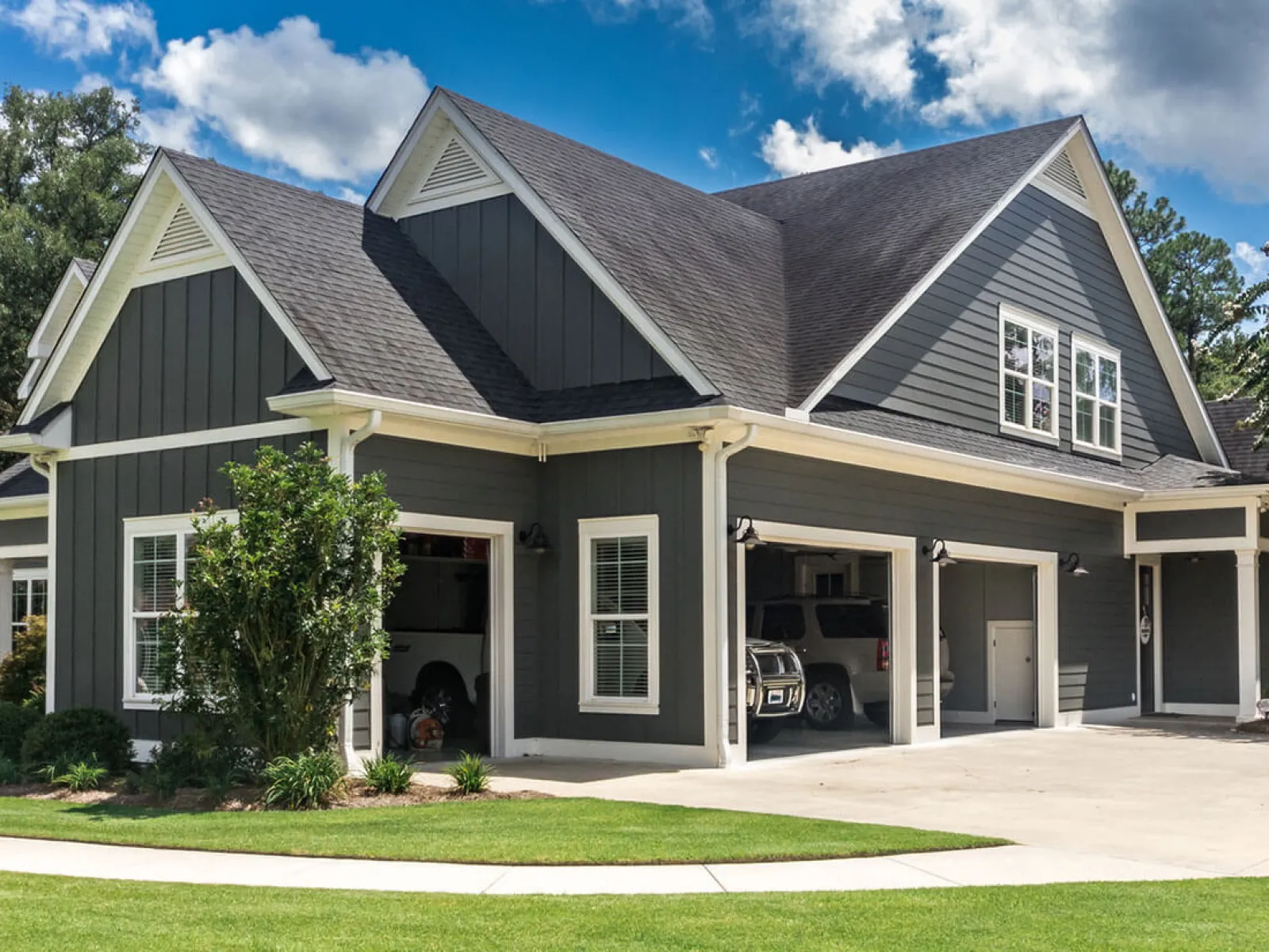 a house with a large front yard
