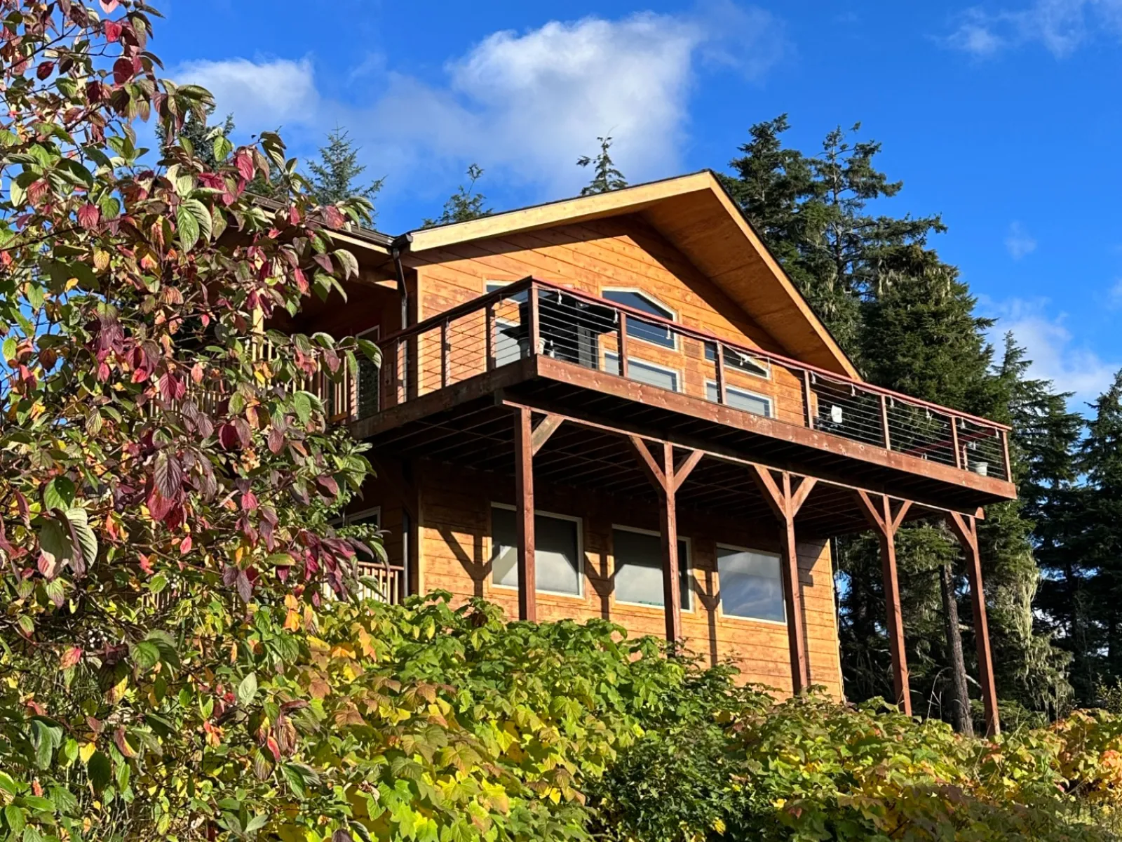 a tall wooden tower