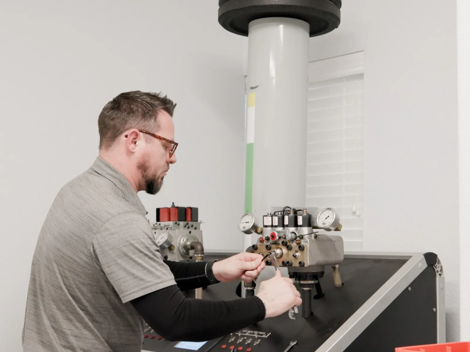 a man working on a machine