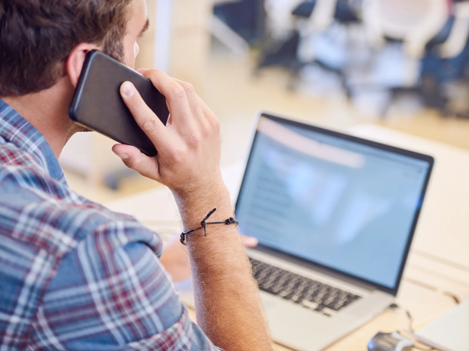 a man using a phone