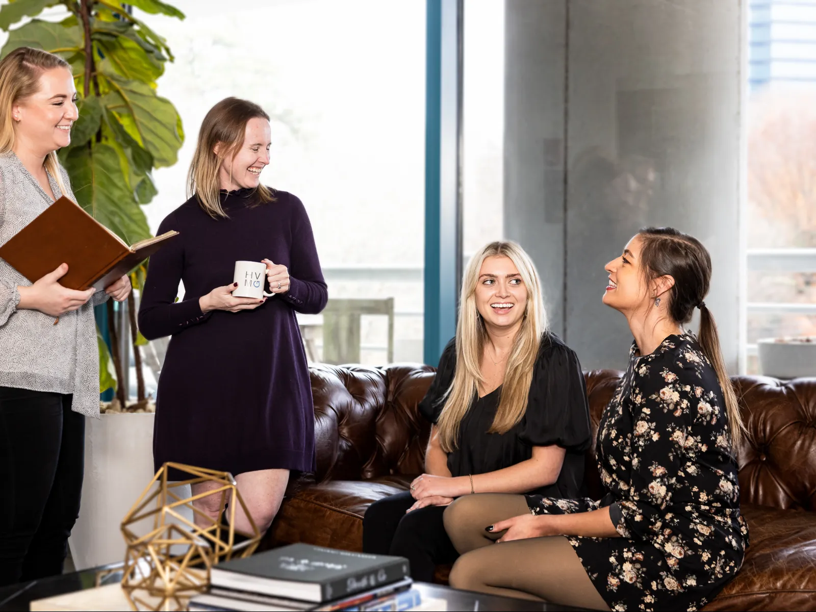 a group of women talking