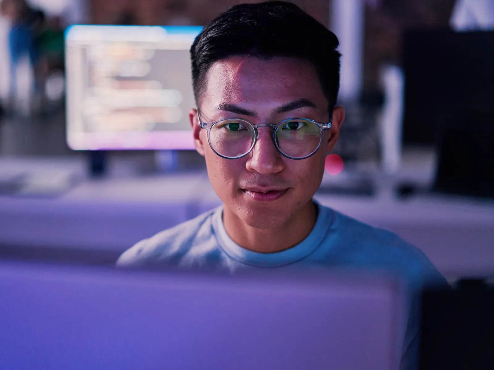 a man wearing glasses