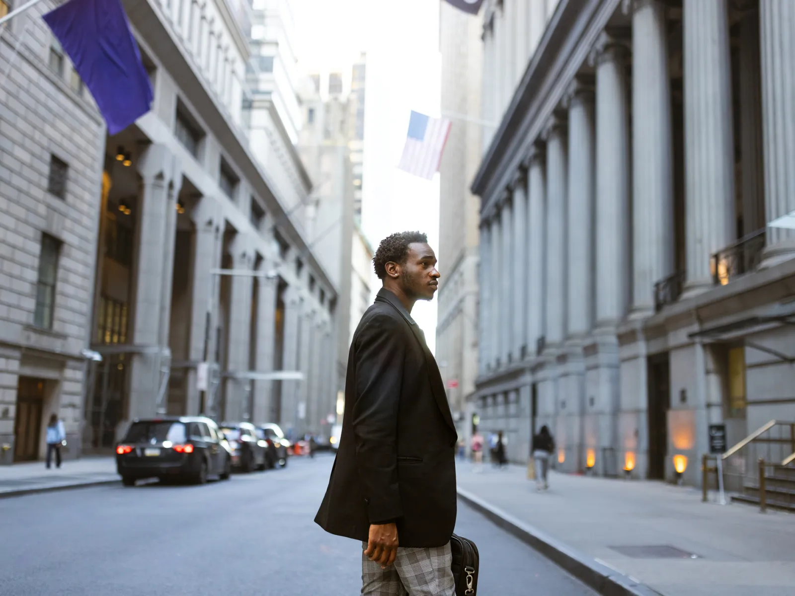 a man standing on a street