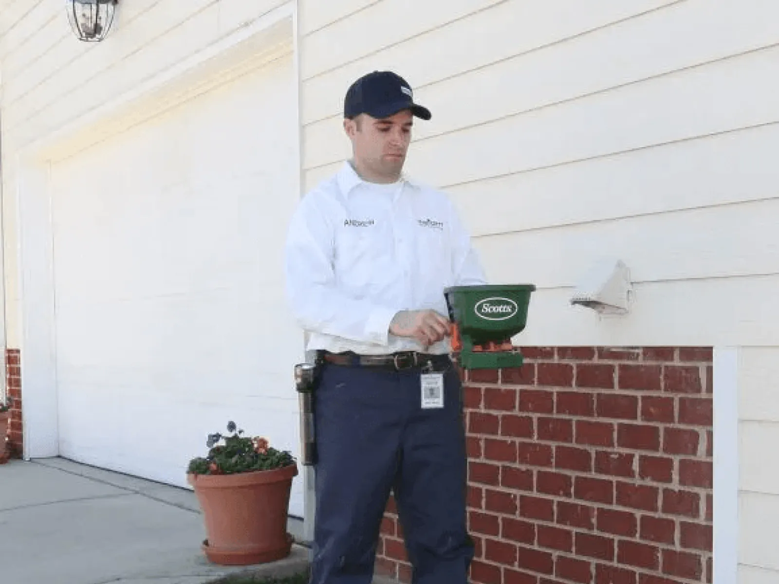 a man standing outside a building
