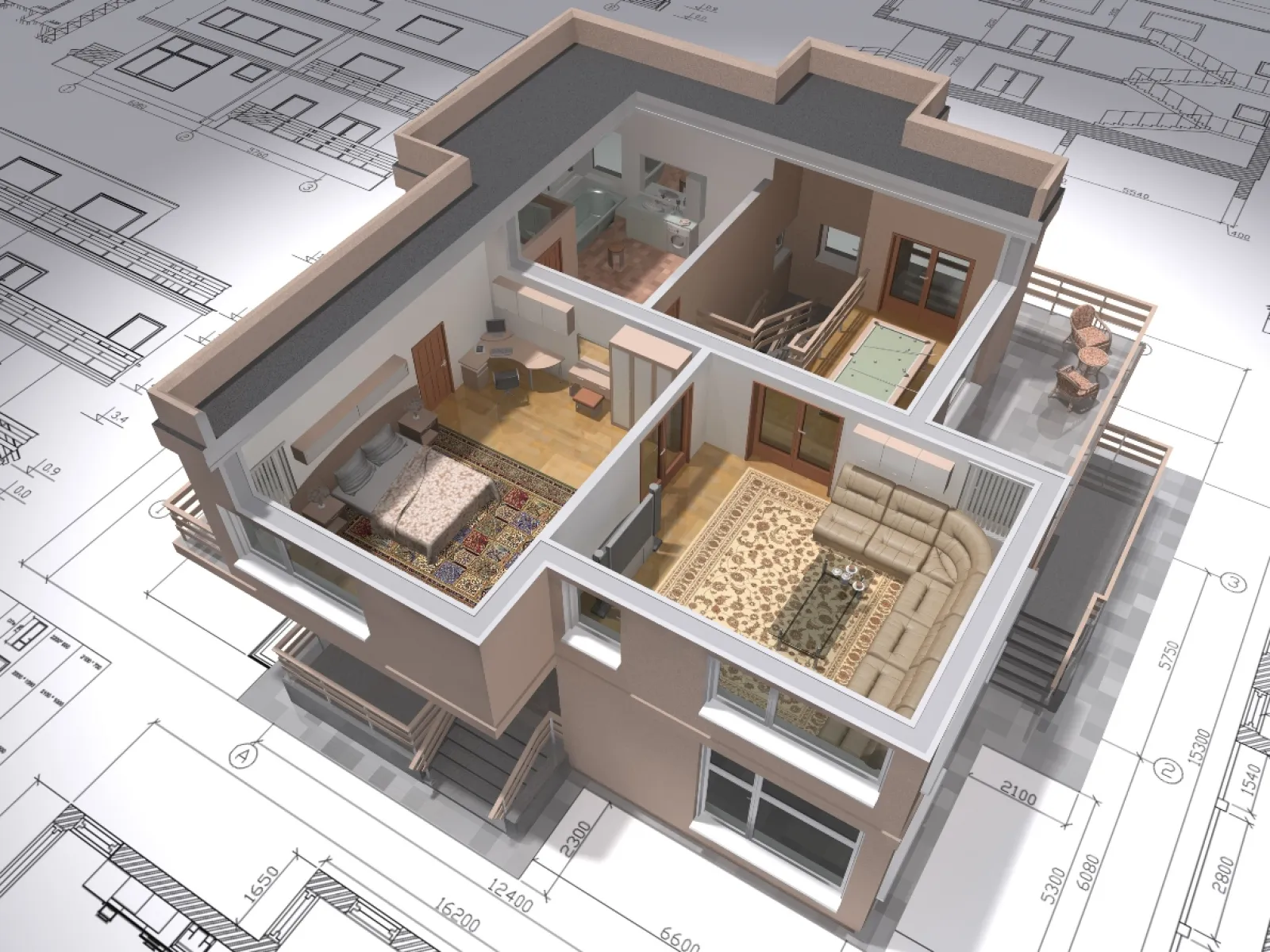 a high angle view of a building