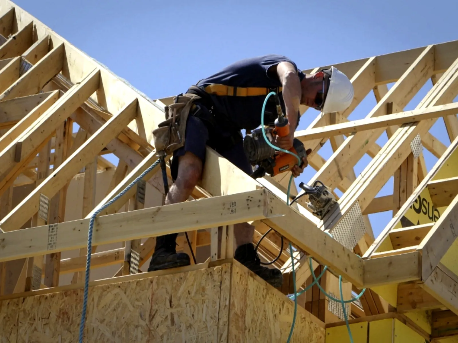 a person climbing a ladder