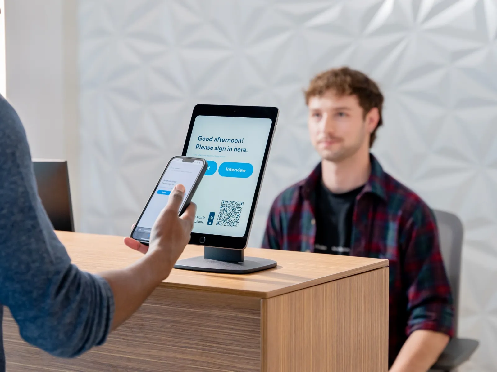 a visitor management tablet