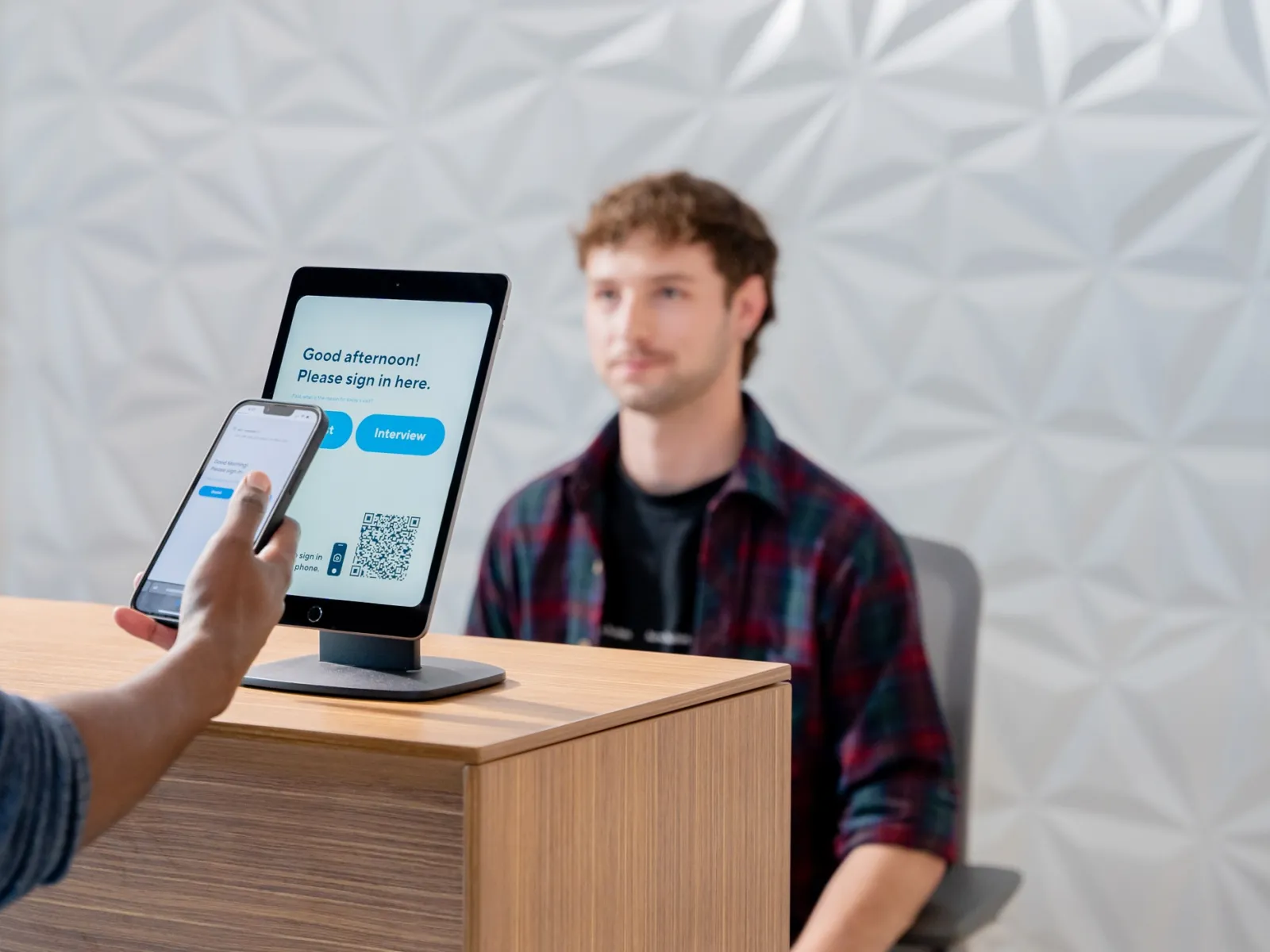 a visitor management tablet