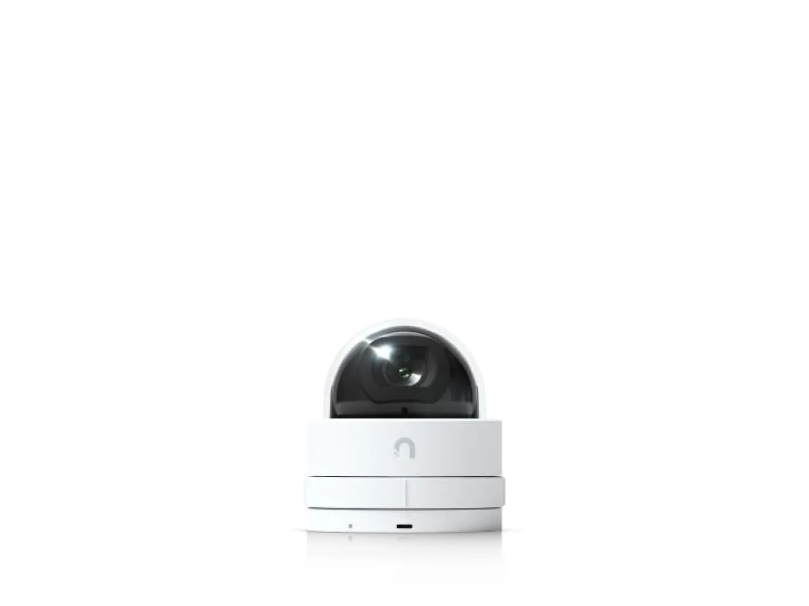 A sleek white security camera with a rounded lens, designed for modern surveillance.