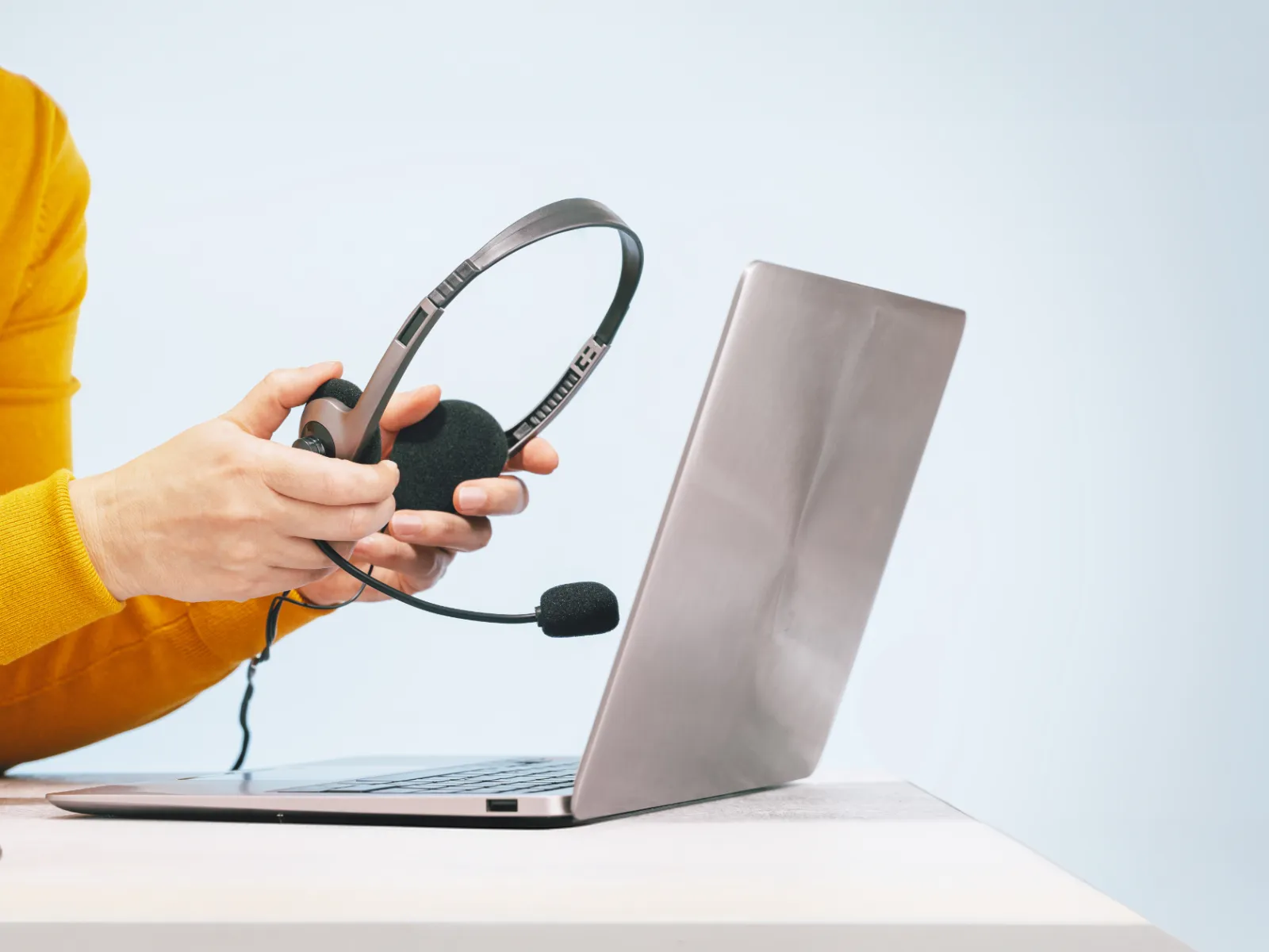 a person using a laptop