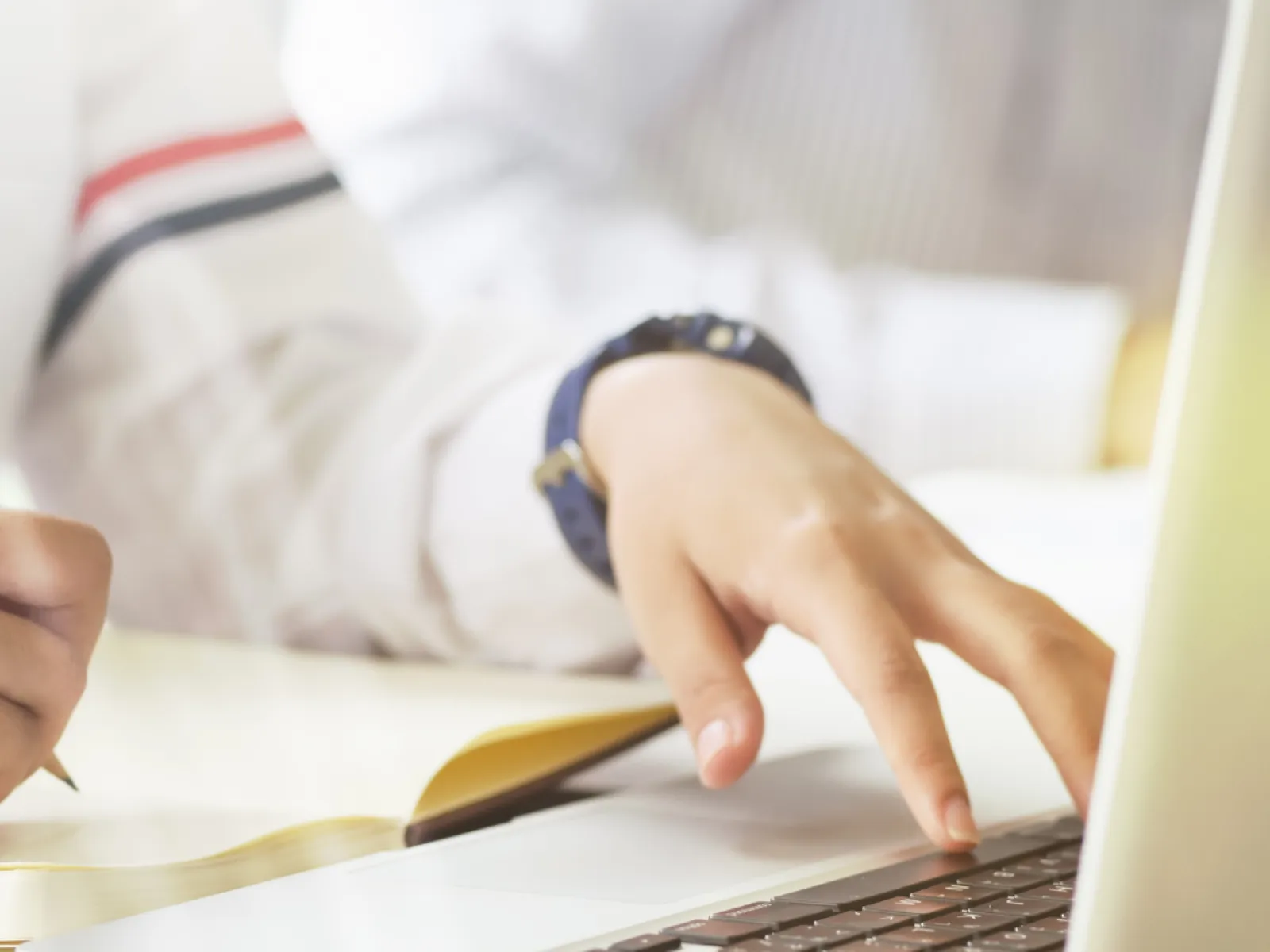 a person working on a laptop
