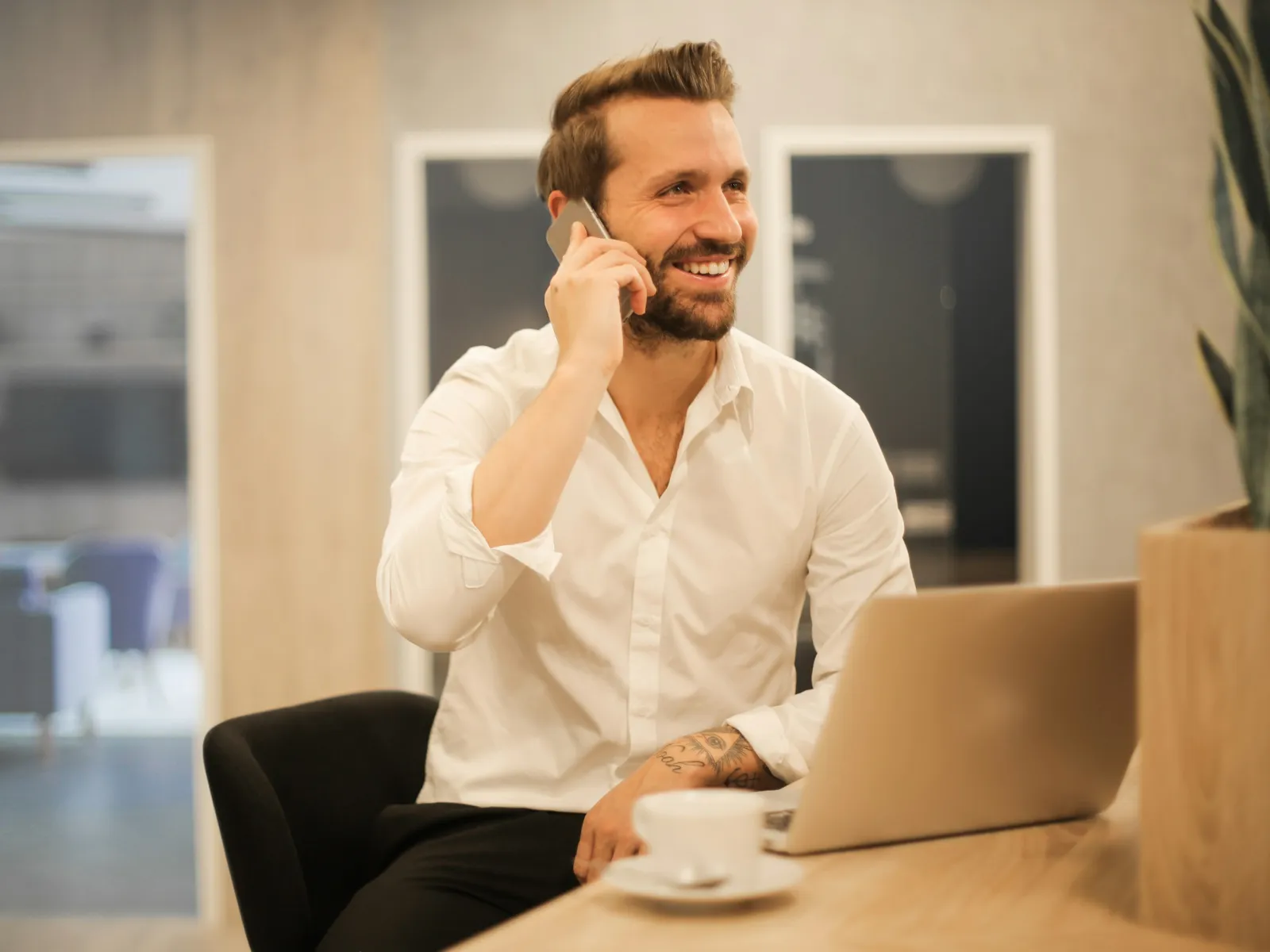a person talking on the phone