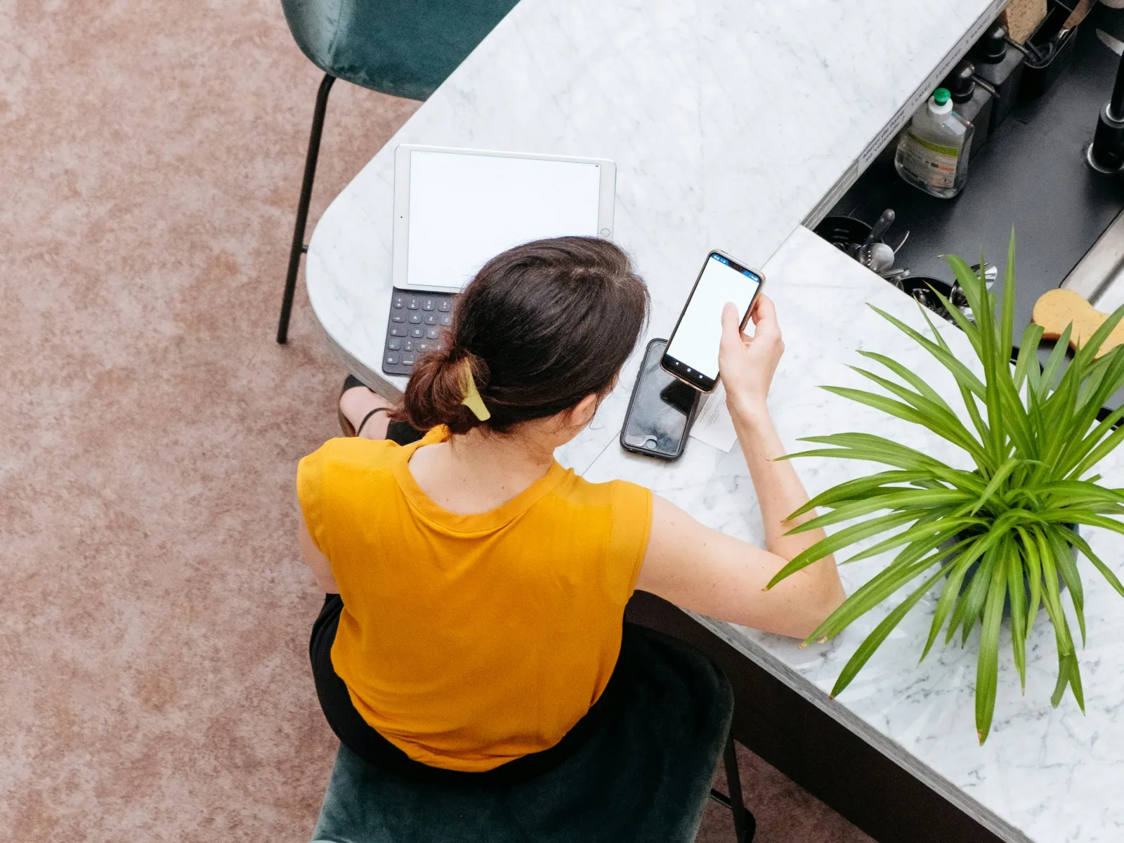 a person sitting at a table
