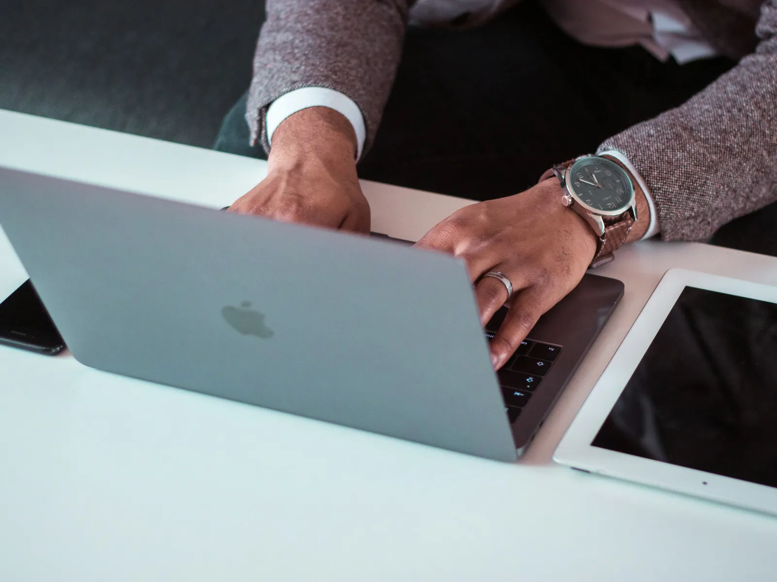a man using a laptop