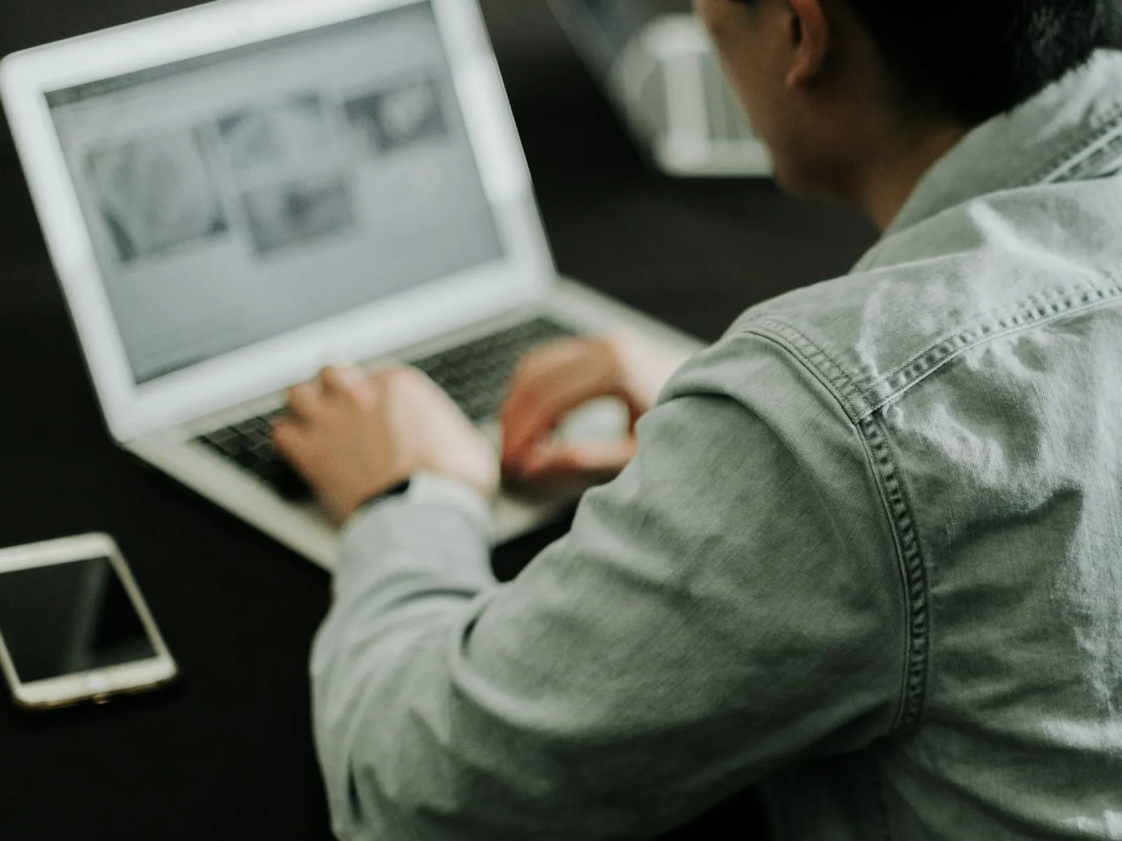 a person using a laptop