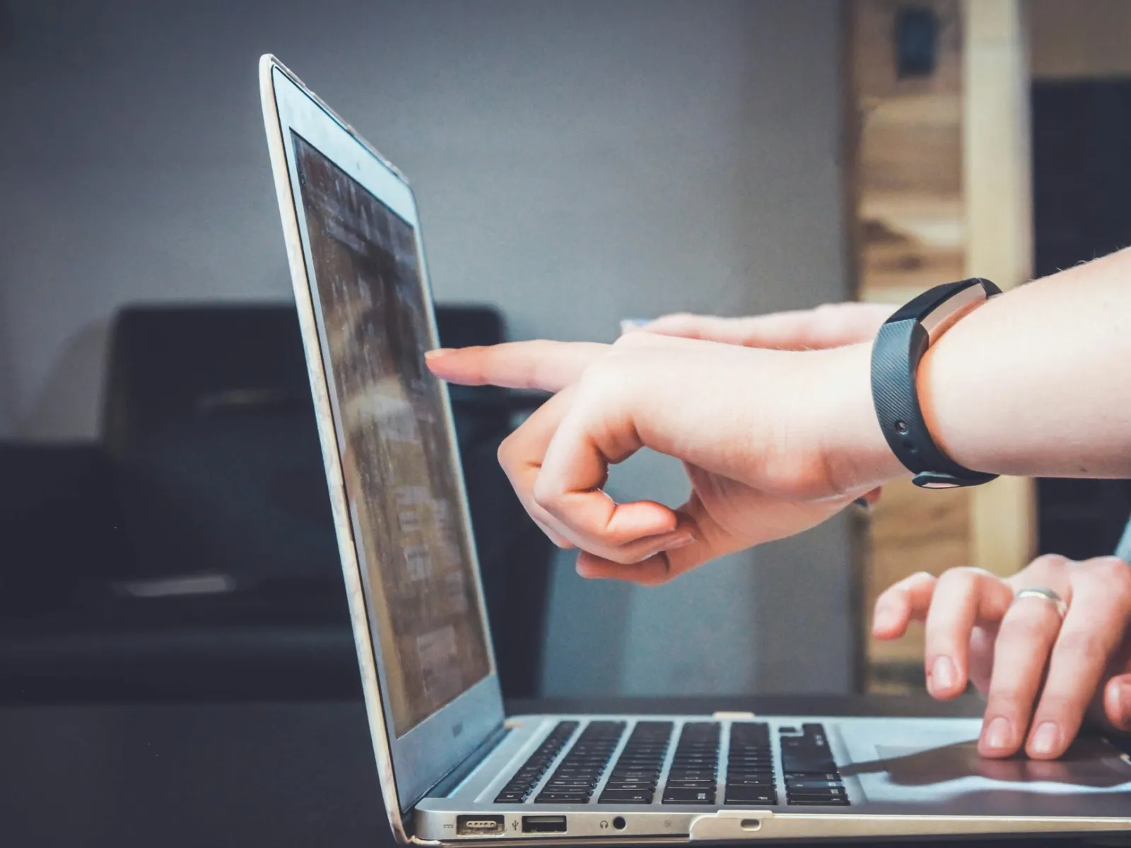 a person using a laptop