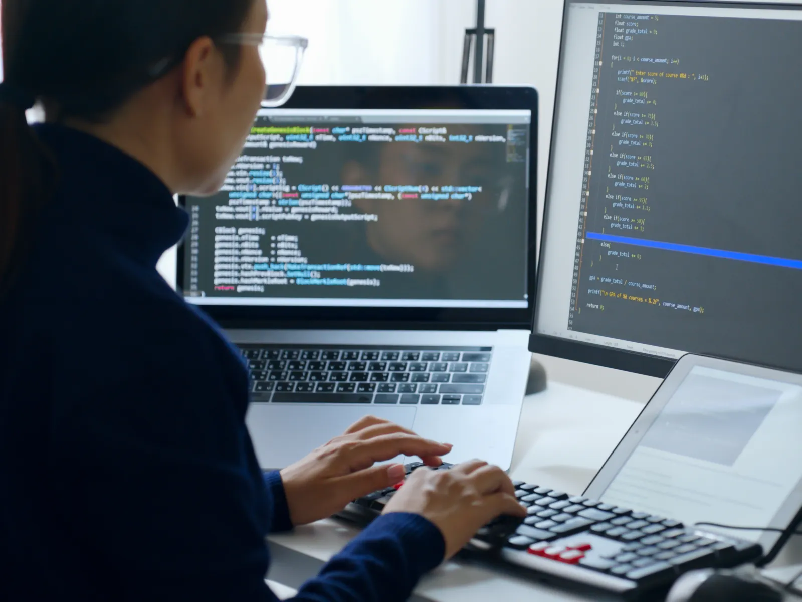 a person using a computer