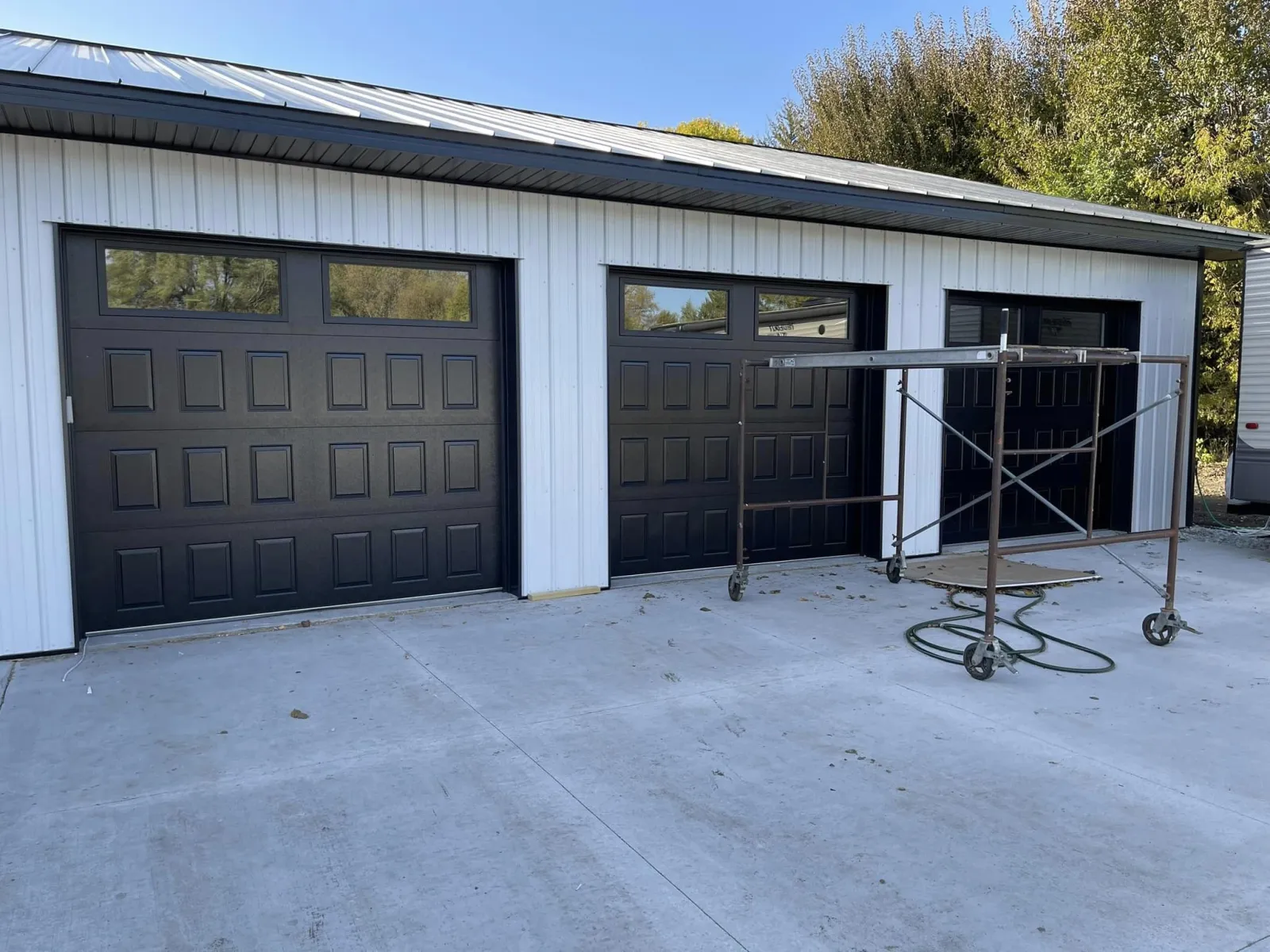 a building with a metal gate