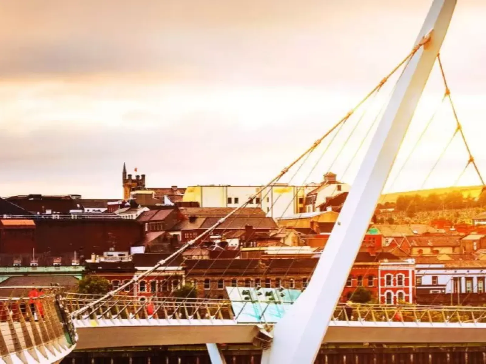 a city with a ferris wheel