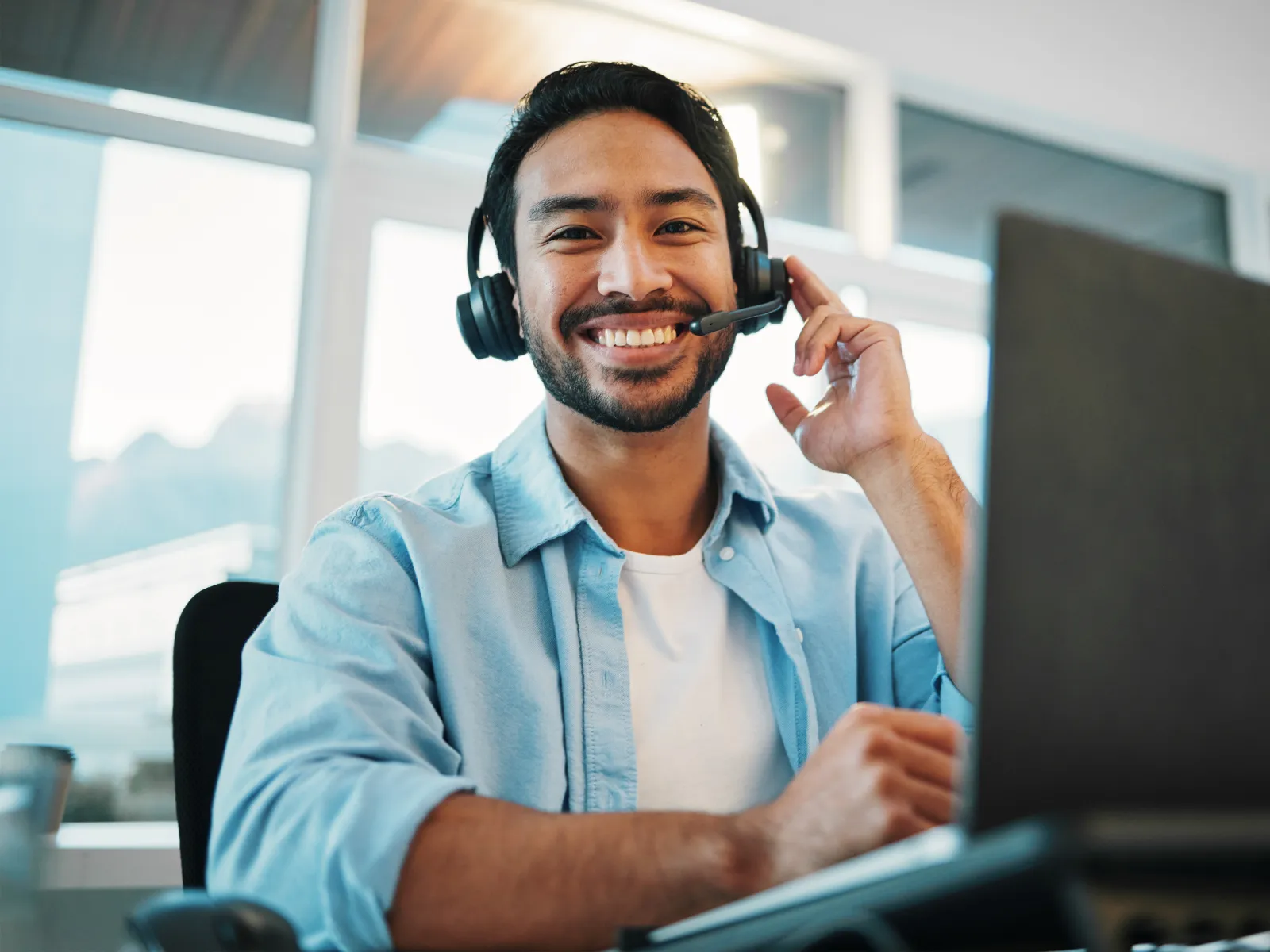 a man wearing headphones
