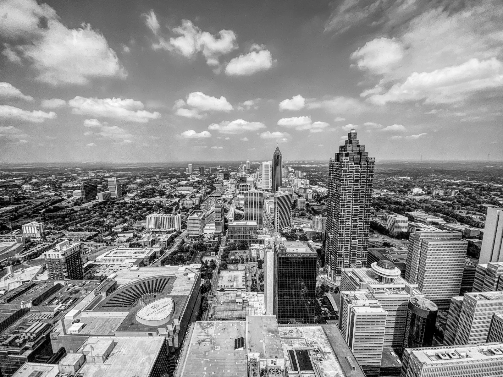 a city with tall buildings