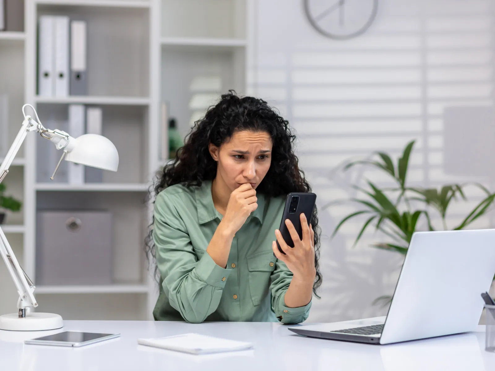 a person looking at the phone