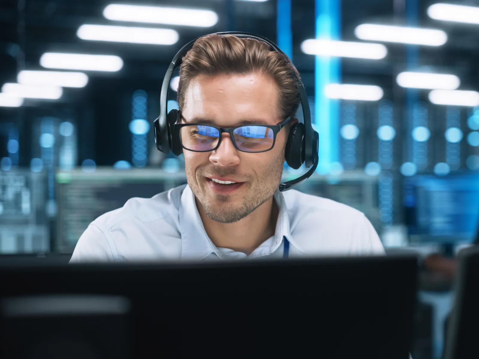 a man wearing headphones