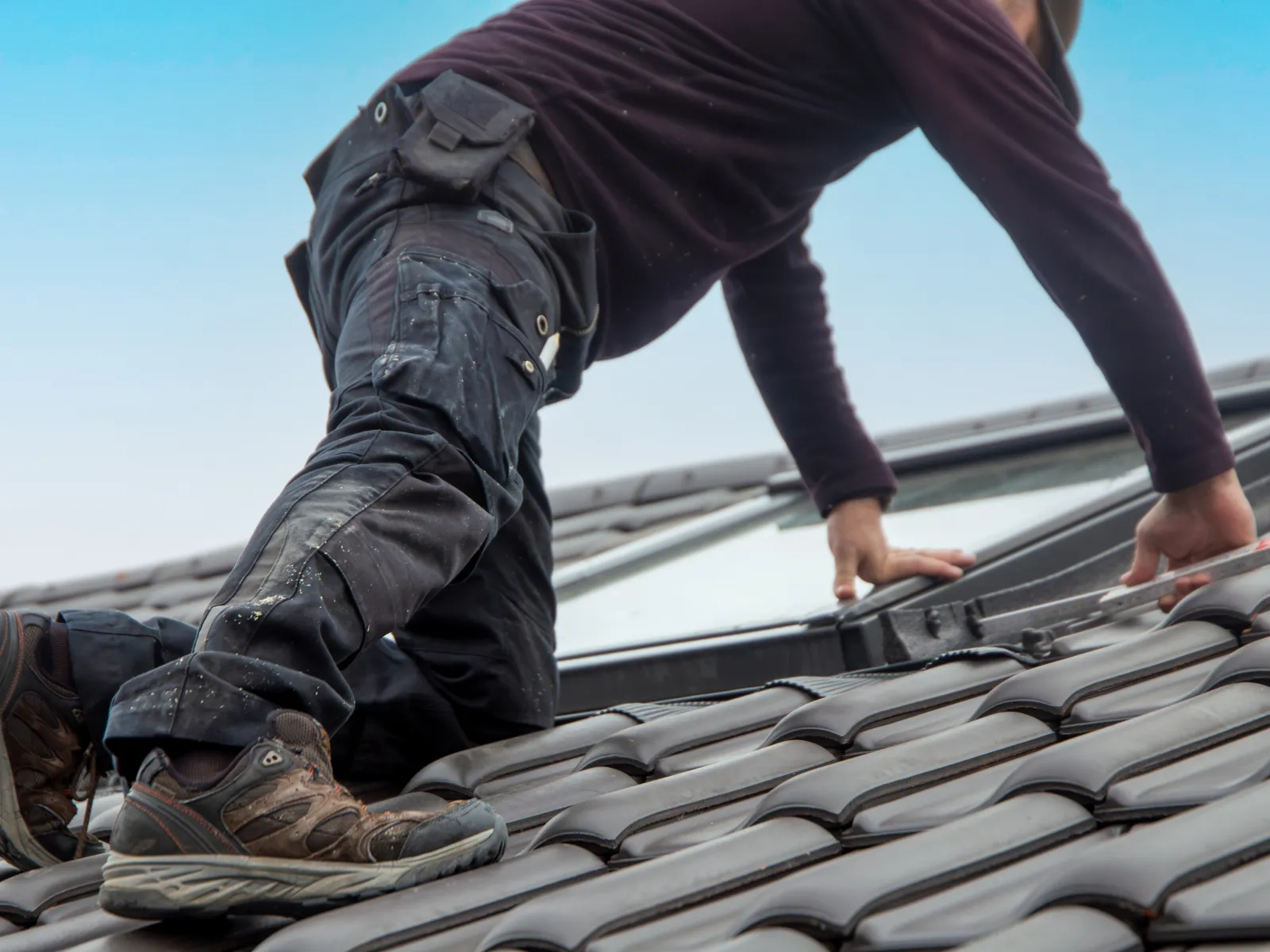 a person working on a roof