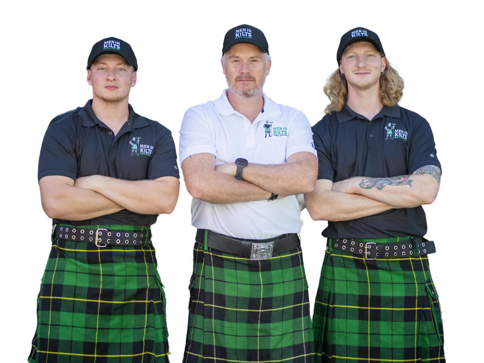 a group of men in kilts