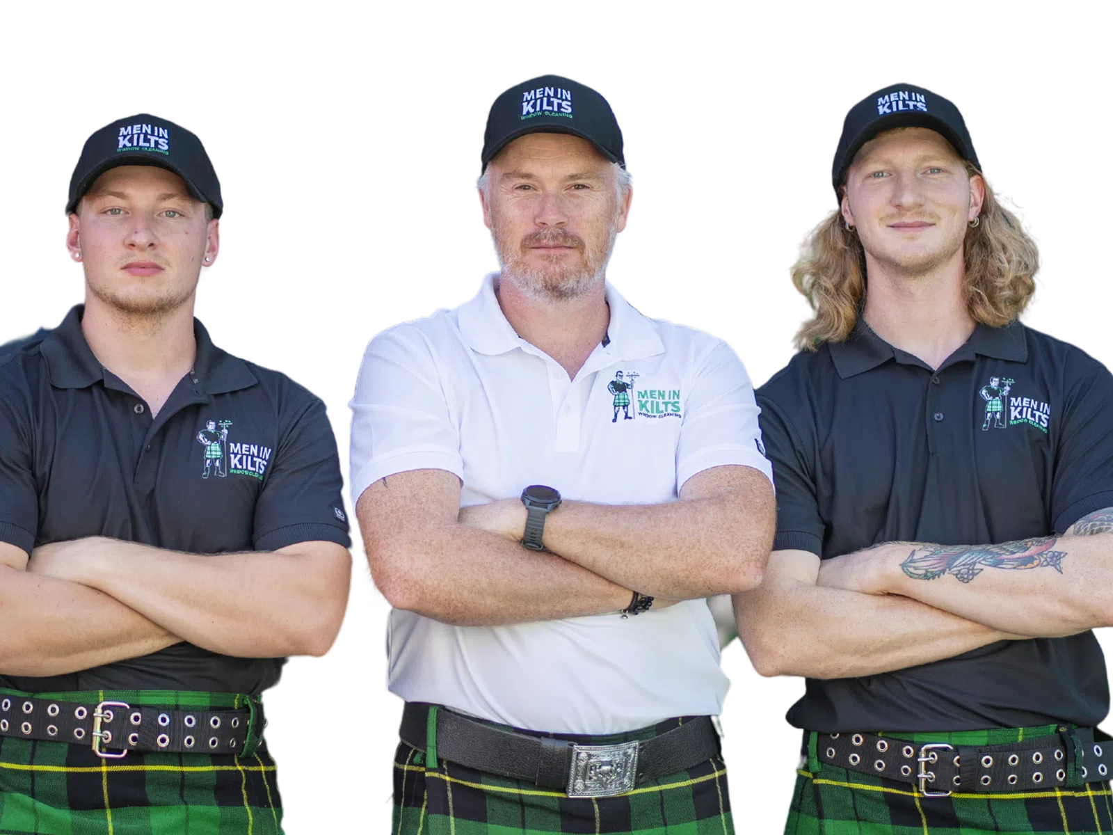 a group of men in kilts
